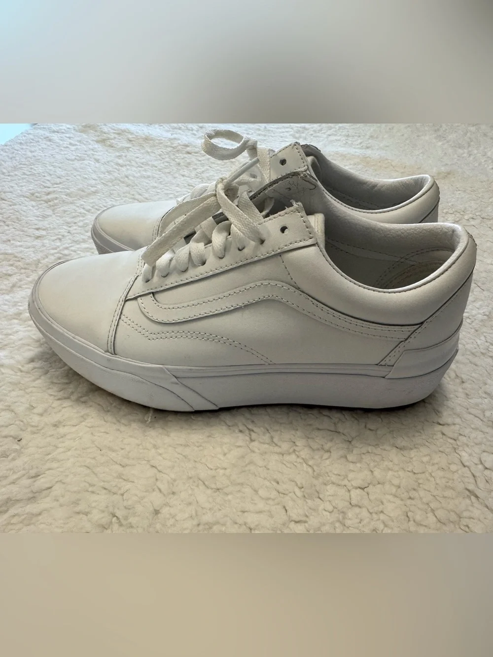Unisex Vans Off The Wall White Leather Old Skool Low-Top Sneakers